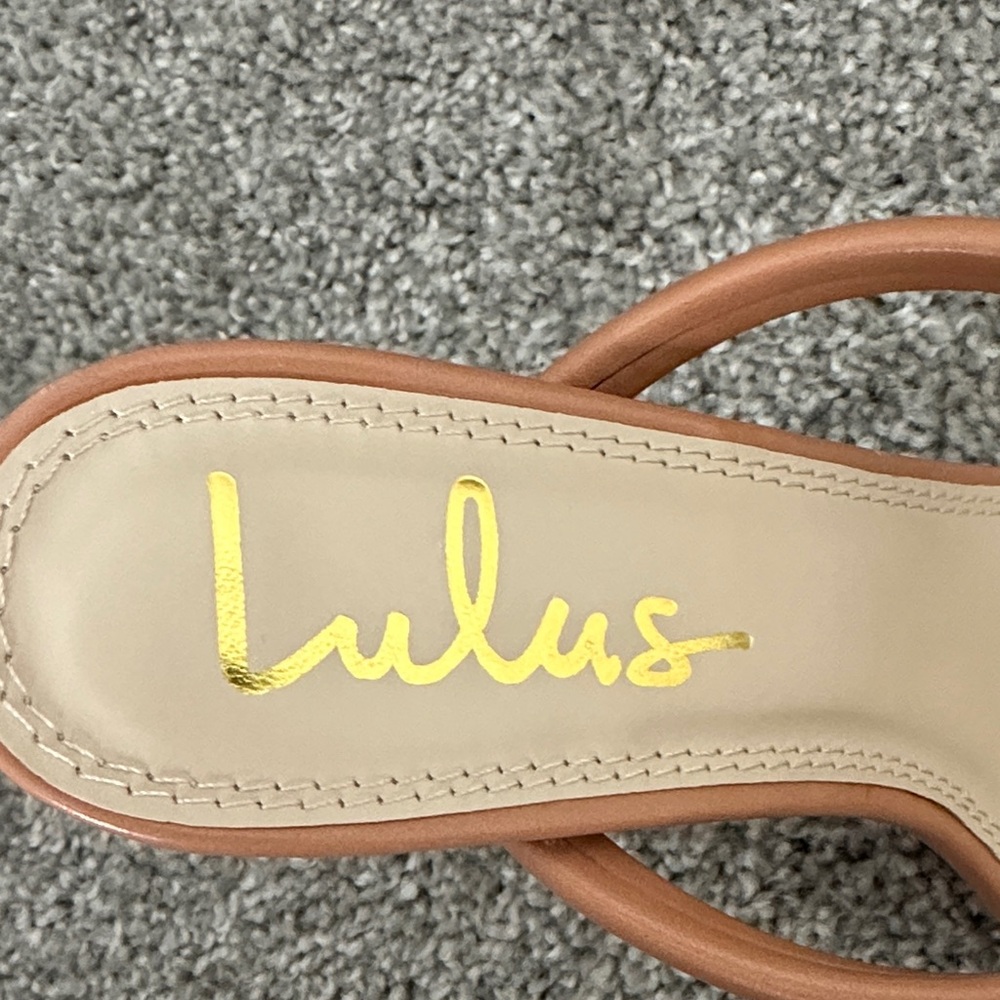 Lulu's Tan Double Strap Heels - Picture 2 of 5